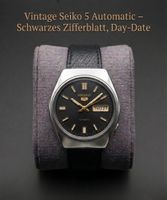 Vintage Seiko 5 Automatic – Schwarzes Zifferblatt – Day-Date