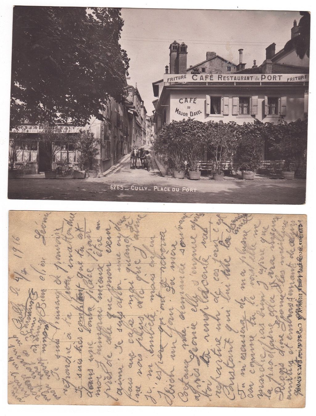 Cartoline postali: Cully, Place du Port – Usato da La Tour-de-Peilz venduto da amjust