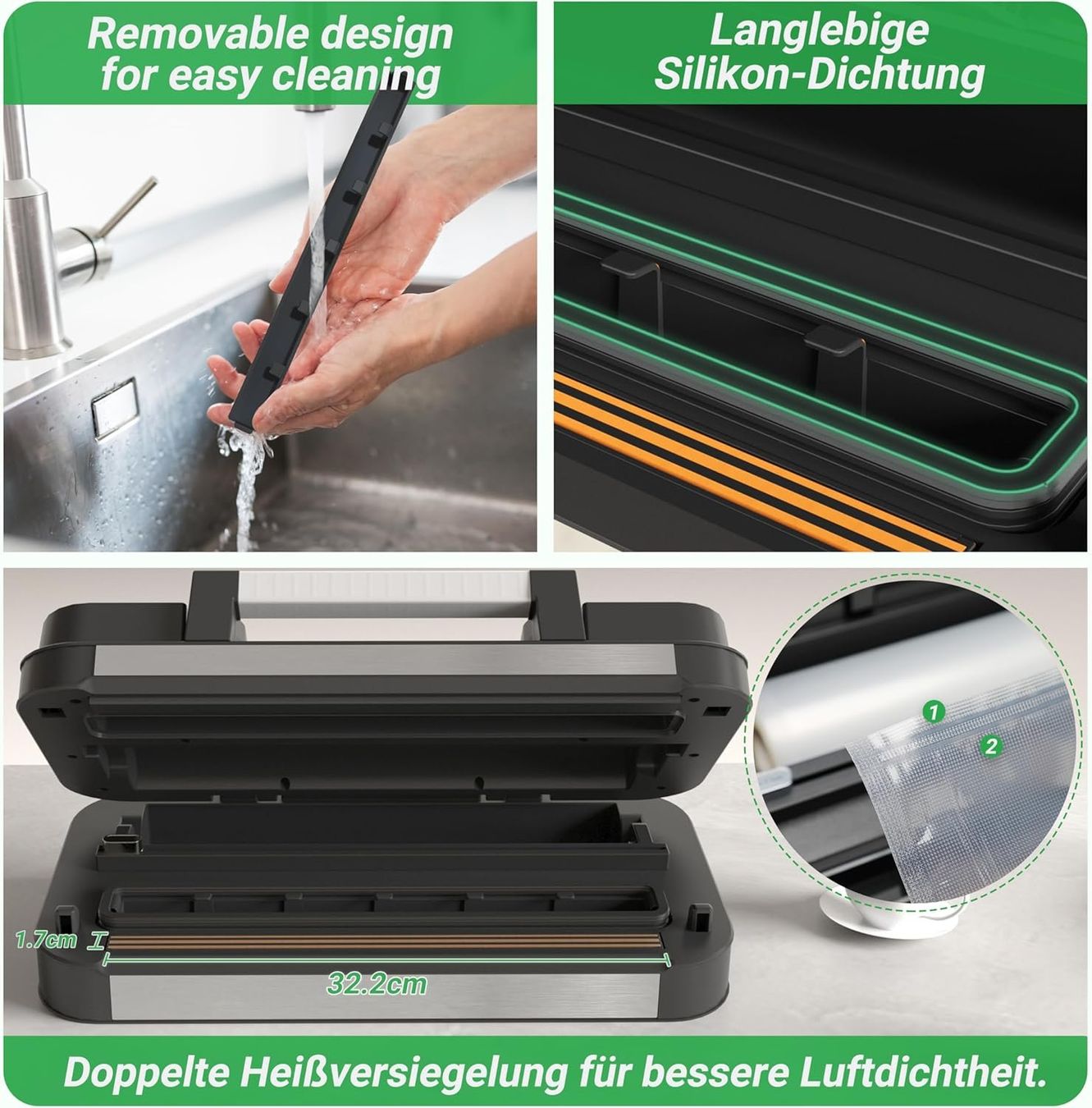 Elettrodomestici da cucina: Vakuumiergerät mit Schneidemesser und Rollenfach – Nuovo e nell'imballaggio originale da St. Gallen venduto da RestpostenSG 6