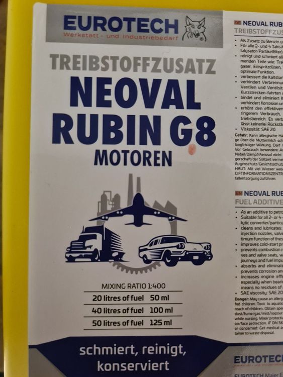 Treibstoffadditiv Neoval Rubin G8 5 Lt