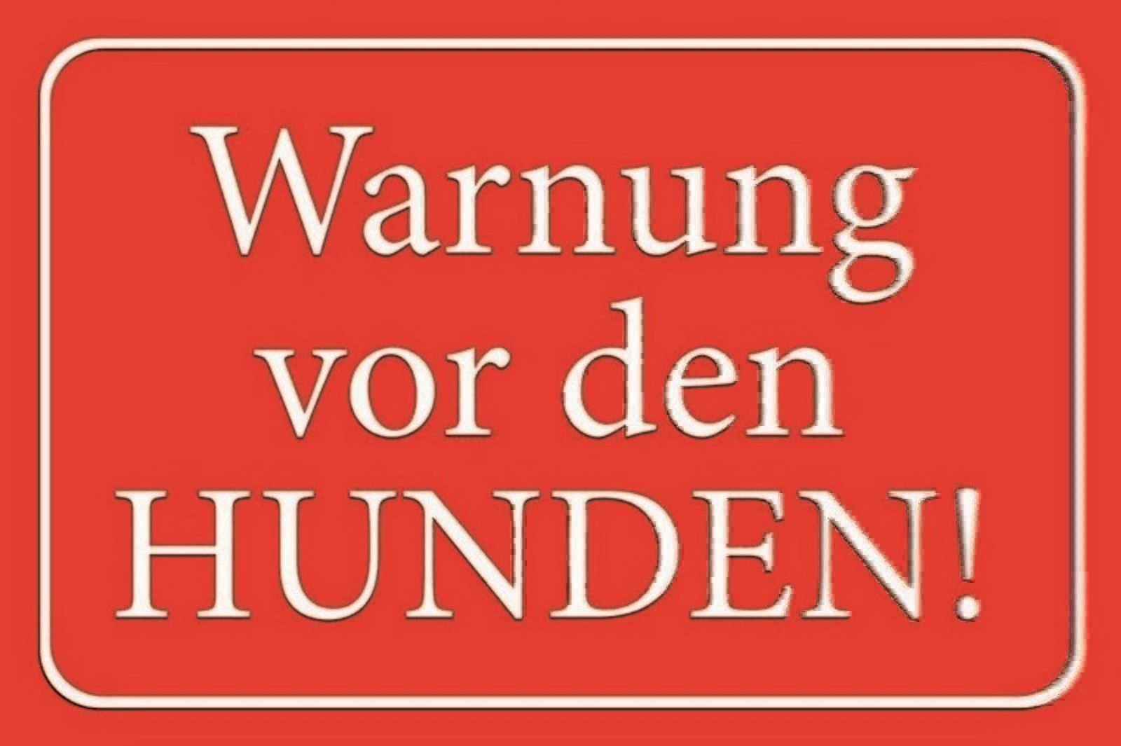 Insegne: Blechschild-WARNUNG VOR DEN HUNDEN-ROT – Nuovo e nell'imballaggio originale da Rupperswil venduto da big-one-sale