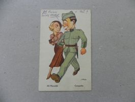CH Humor Motiv Karte Miltär Rueblikarte Bären Katzen 1933