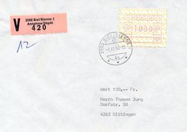 ATM 8A Wertbrief 10.00 ATM Wertstufe 1000 !!! 01.11.1993