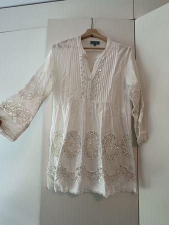 Weisses Sommerkleid Gr.M Stickerei Spitze Boho Ibiza Style