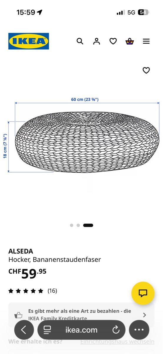 Ikea Tabourets: 3er Set Korb Hocker Ikea Alseda – D'occasion à Seengen par sa_land 9