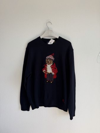 Pull coton et cachemire Polo Ralph Lauren avec ours. Neuve