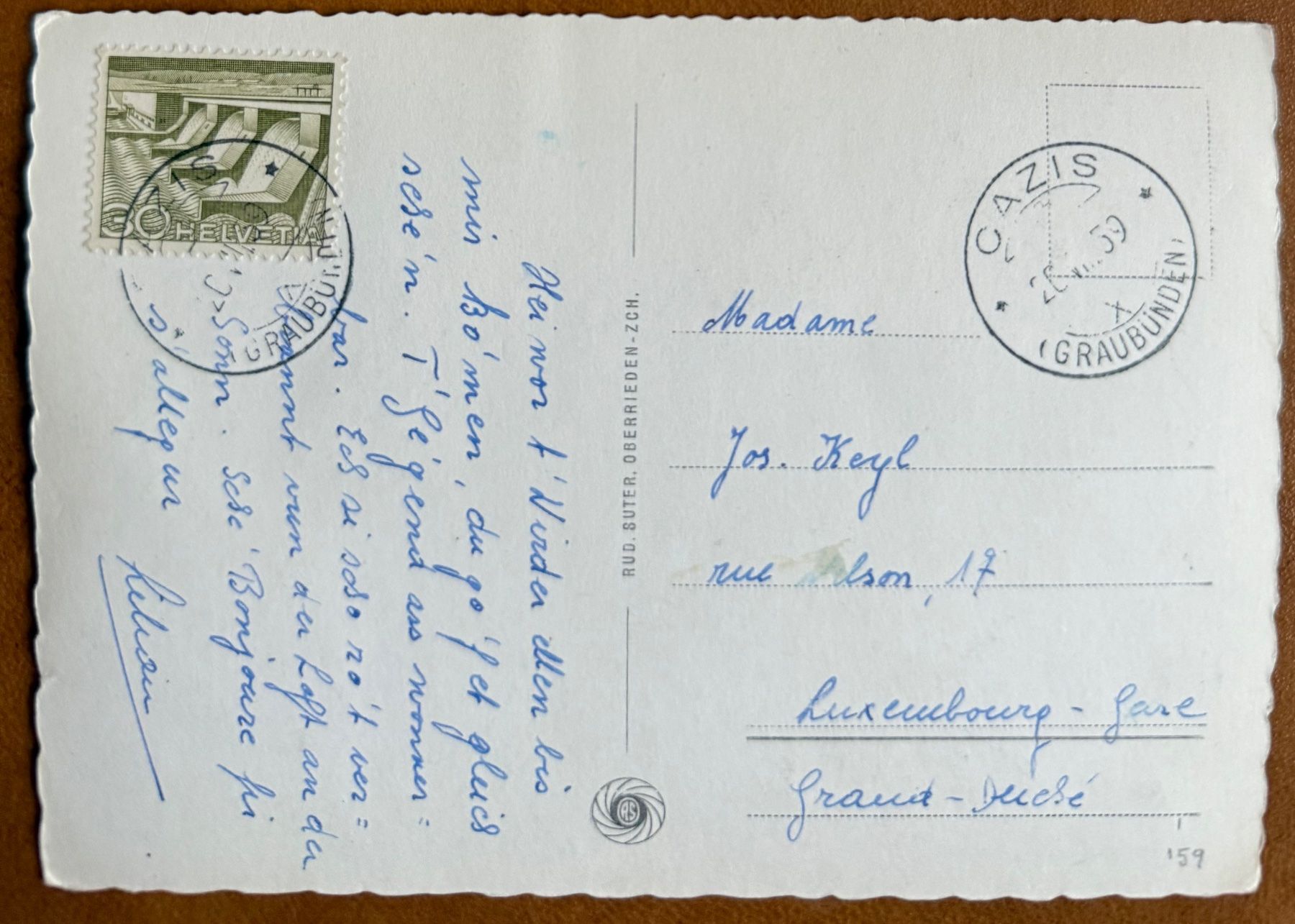 Cartoline postali: CAZIS - Piz Beverin 1959 – Usato da Lutry venduto da Ediego 1