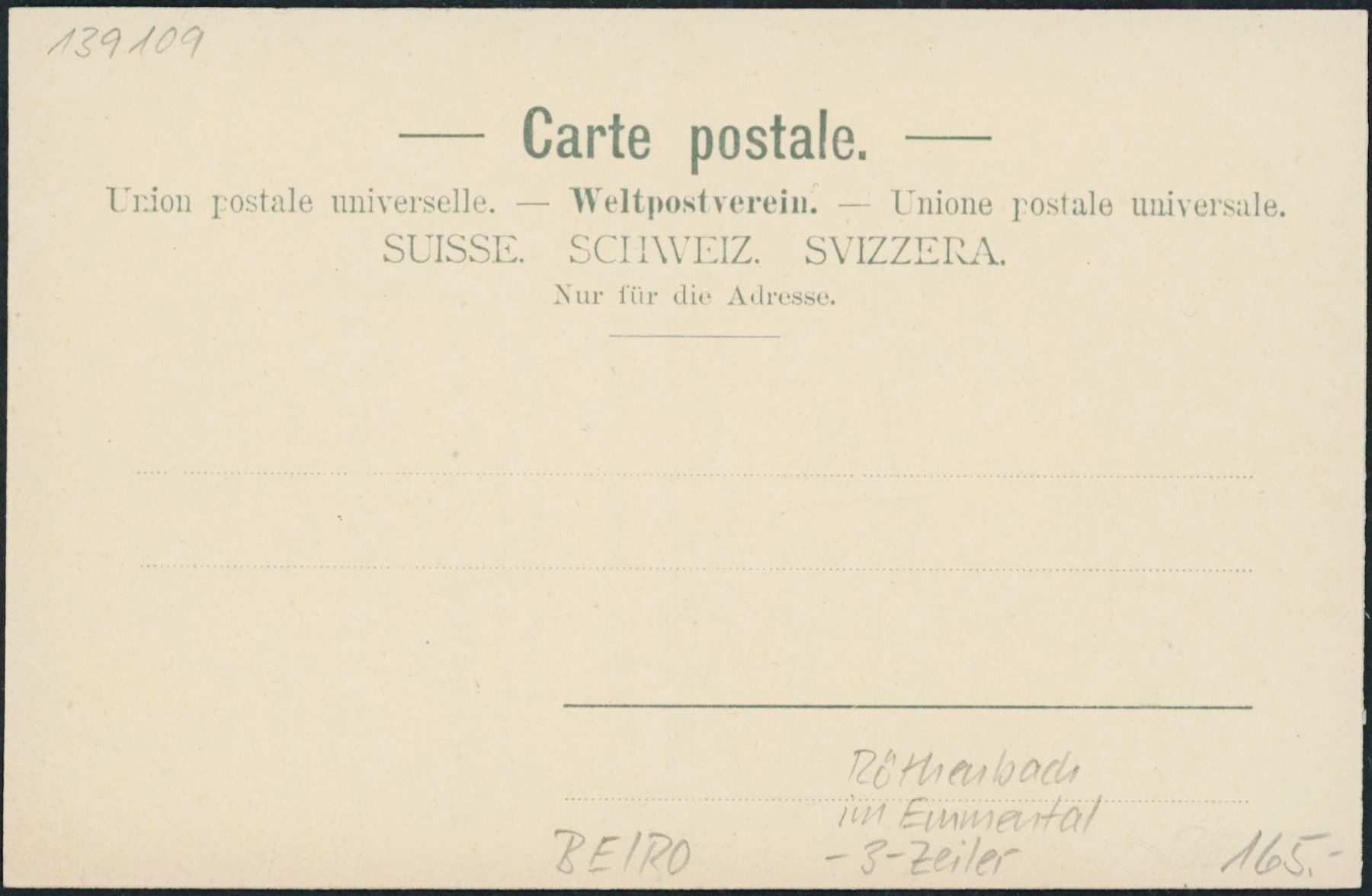 Cartoline postali: BE Röthenbach im Emmental – Nuovo (secondo la descrizione) da Schindellegi venduto da Jonathan77 1