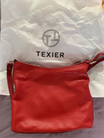 Sac à main en cuir rouge Texier