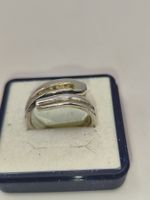 Vintage 925er Silber Ring Teile vergoldet Design 8,3gr.