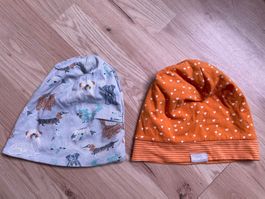 2 Kindermützen Set, Gr. 50/51, gemustert