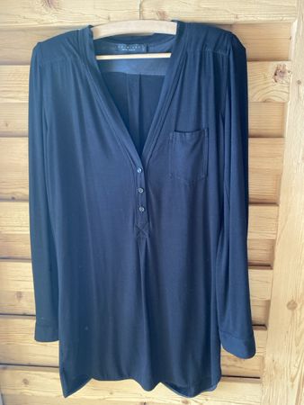 Twin-Set Blusenkleid schwarz Gr. S/M Langarm Viskose