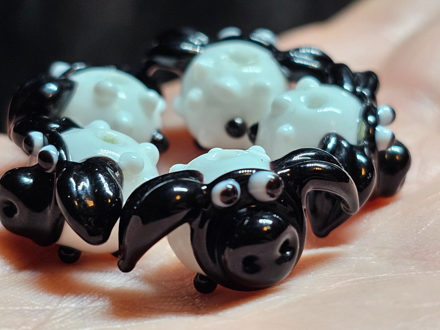 Perle (finte): 1 Lampwork Zwisch Elemente Schaff Olive Kette Basteln Perlen – Nuovo (secondo la descrizione) da Riedt b. Erlen venduto da Gottestraene 8