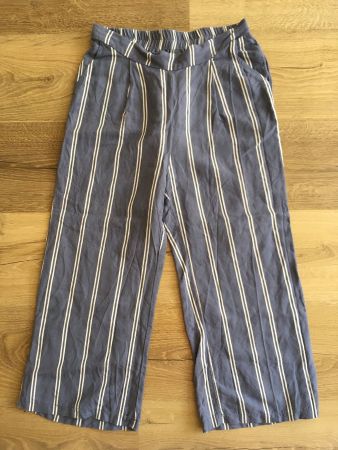 Chicoree Culotte Leinen Mix blau violett weisse Streifen S