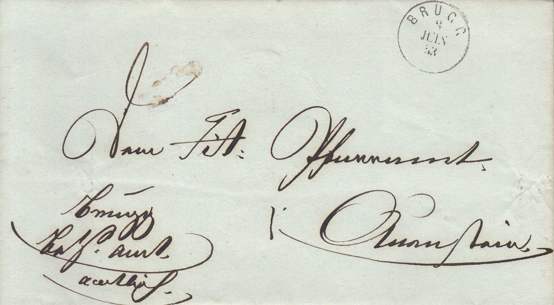 Alle Briefmarken: BoM Brugg - Aarau 1853, mit "Abart" – Gebraucht aus Bürglen TG von StampGraf