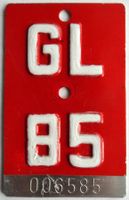 Velonummer Glarus 1985 GL 85