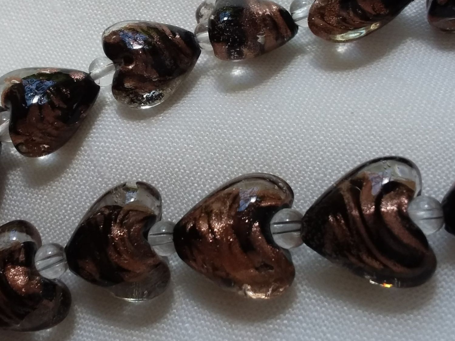 Murano Catenine: Murano Gold/schwarze Herz Halskette Collier – Usato da Zürich venduto da gutsan 4