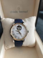 Montre Claude Bernard automatique, bracelet cuir bleu