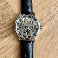 Sewor Skeleton Mechanische Uhr Silver-Schwarz