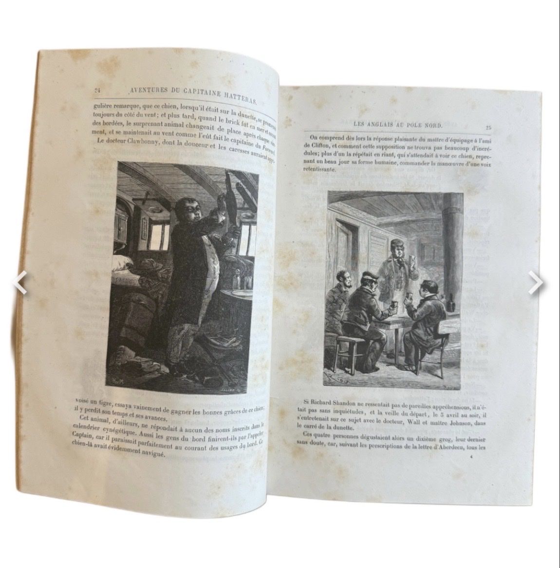 Libri: Voyages cap. Hatteras, Jules Verne, Hetzel, EO, 1867 – Usato da Genève venduto da manu1206 4