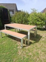 Gartentisch + 2 Sitzbänke