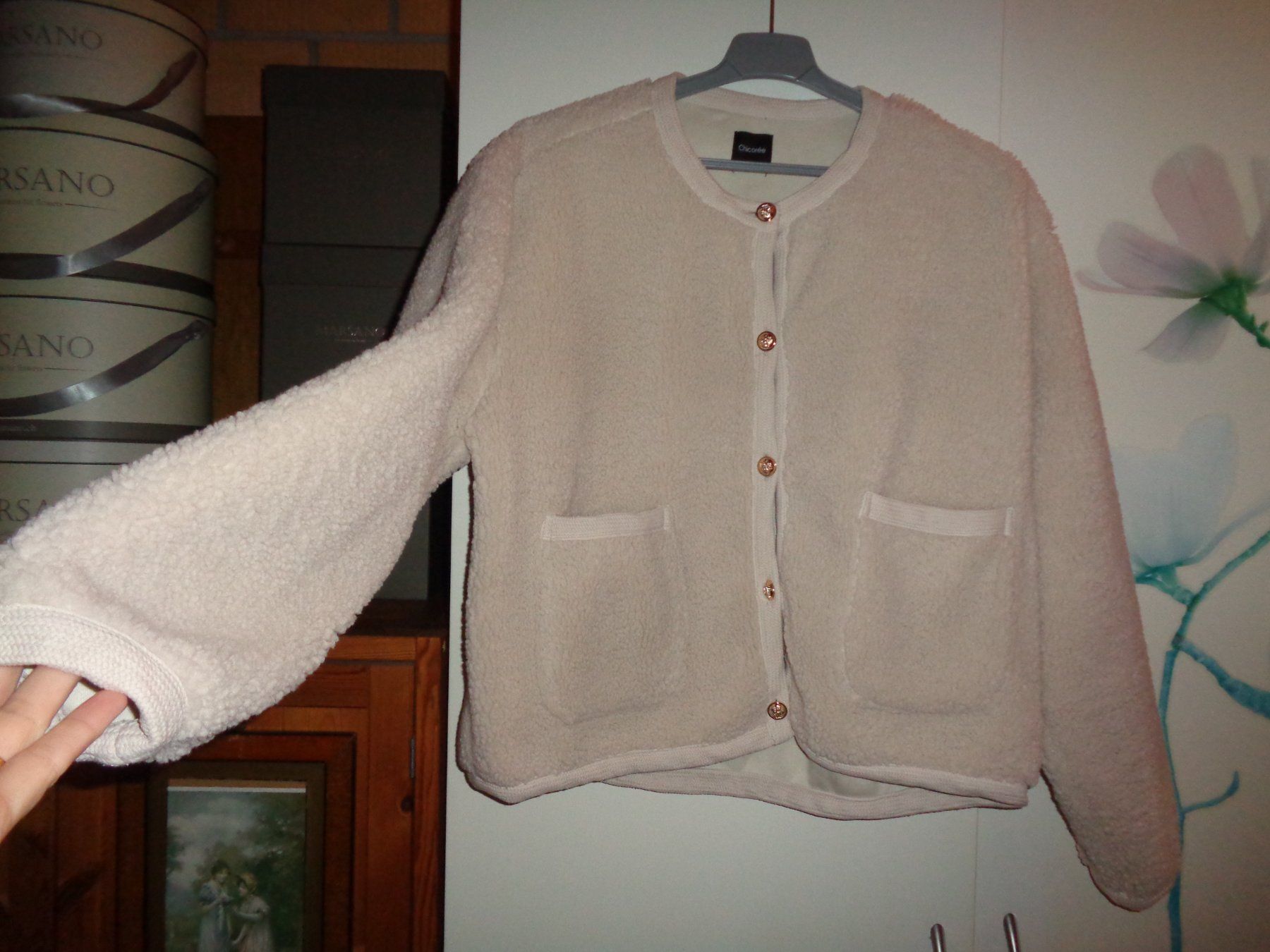 Giacche: *** Plüsch Jacke *** / schöne Knöpfe / Chicoree – Usato da Othmarsingen venduto da Leuchtturmlady 1