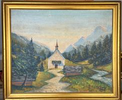 Max Erni 1929 – Alpenkapelle - Öl auf Leinwand – signiert