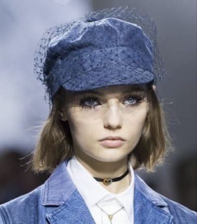 Christian Dior Hut, Schwarz mit Schleier - Grösse 58