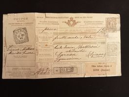 Versandschein Dezember 1908 Italien - Schweiz