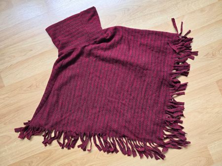 Warmer Poncho mit Fransen, Damen