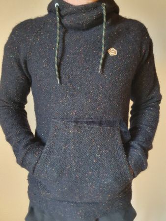 E9 "Baghy" Wollpullover Hoodie  Kaputzenpulli Gr. S schwarz