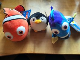 3 neue  Plüschtiere unbespielt  - Nemo, Dori und Pinguin