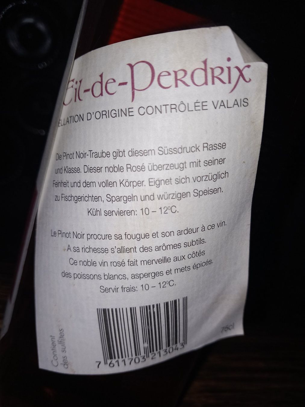 Vino: Oeil-de-perdrix caves garner 2015 – Nuovo (secondo la descrizione) da Le locle venduto da juliensaran 3