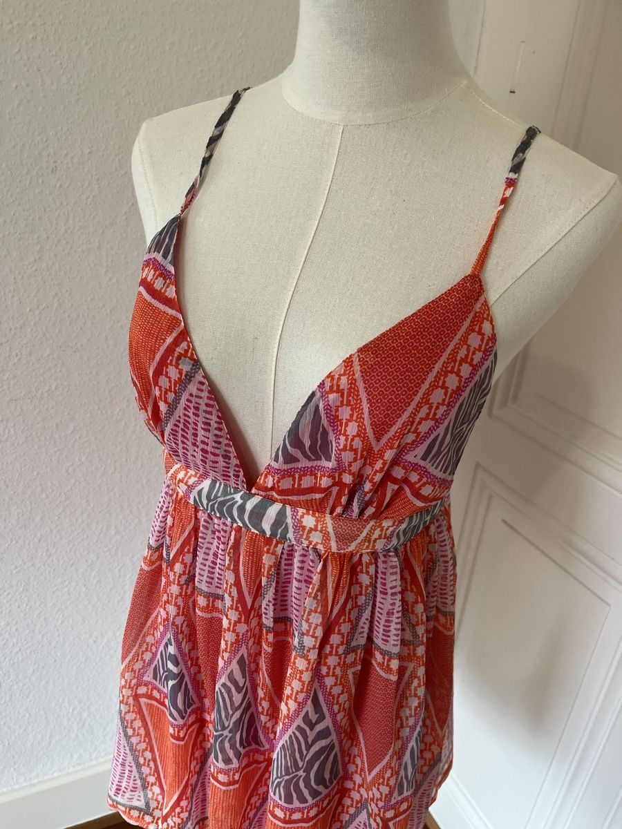H&M Vestiti: H&M Summer mini Dress, Size 42, orange, patterned - chic! – Usato da Genève venduto da nba_l98n 1