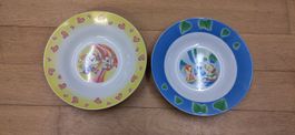 2 Kinderteller HOME STYLE Keramik bunt guter Zustand GS taug