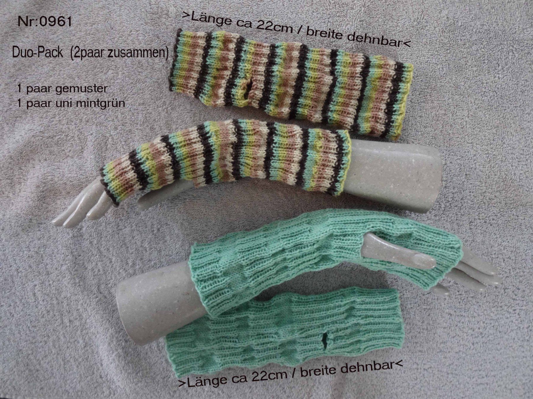 Guanti & manicotti: Pulswärmer mit Daumenloch / Duo-Pack – Nuovo (secondo la descrizione) da Bollodingen venduto da happyday11