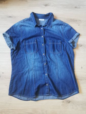 Damen Jeansbluse Kurzarm