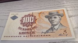 Seltene 100 Kronen Banknote Dänemark, Sammlerstück 