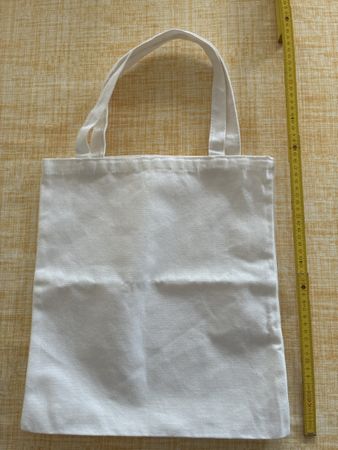 Stofftasche Baumwolle weiss 38 x 42 cm neuwertig