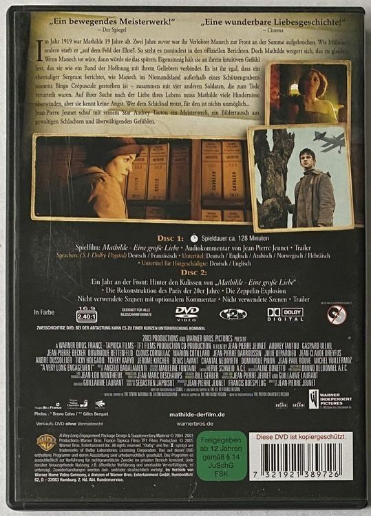 Tutti i DVDs: Mathilde - Eine grosse Liebe – Usato da Flums venduto da Asquillo 1