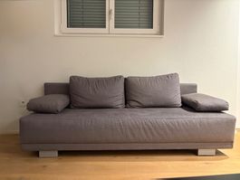 Sofa mit Bettfunktion und Bettkasten grau GUTER ZUSTAND