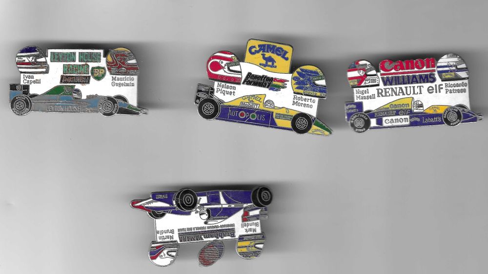 Pin's Autoreve Formule 1 Bugatti 35, Zamac, Signé Ballard, Fin Or, Vintage
