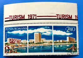 Briefmarke aus Rumänien Tourismus gestempelt