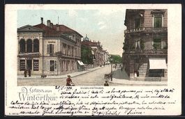 Winterthur, Museumstrasse mit Hotel Walh