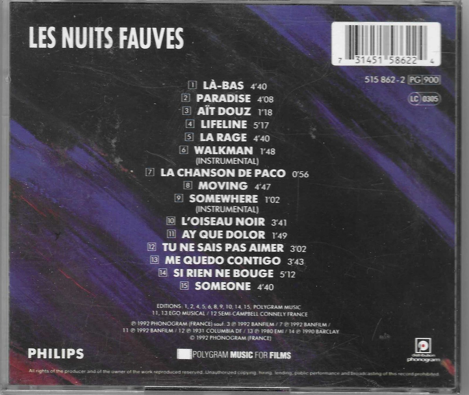 CD: LES NUITS FAUVES – Usato da Bex venduto da Giorgiob 1