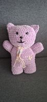 Handgemachter Lila Teddybär mit Schal