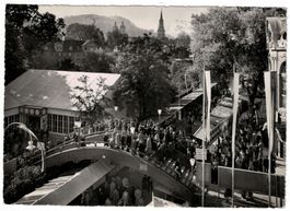 St. Gallen, OLMA 1952, hölzerne Fussgängerbrücke, gel. 1952