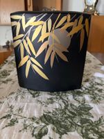 Schwarze Vase Bambus Mond Muster guter Zustand