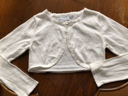 HAPPY GIRL Bolero Jäckli 152 weiss-beige mit zartem Glitzer
