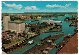 Basel, Rheinhafen, gelaufen 1969